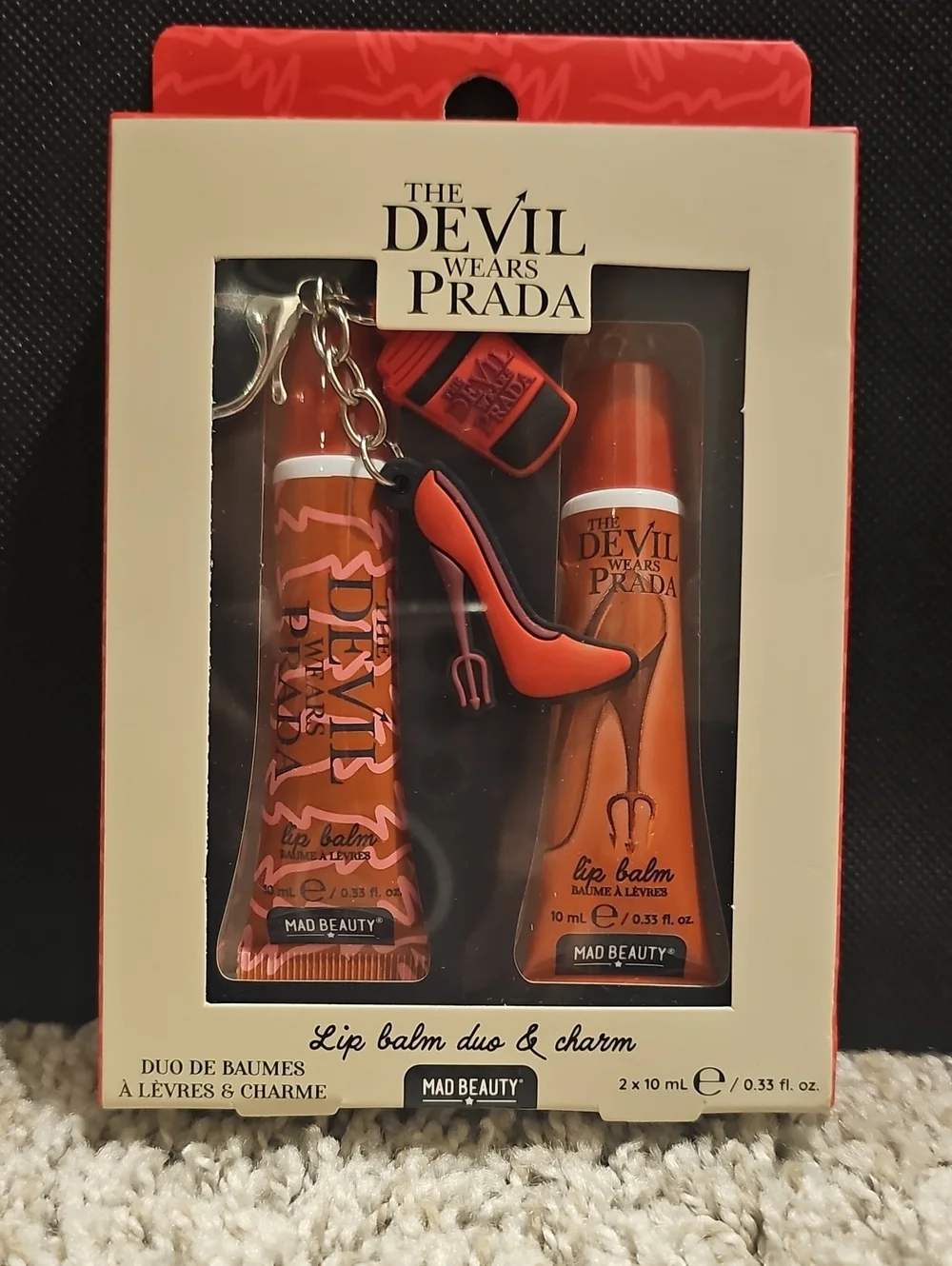 Lip Balm Duo & Charm By Mad Beauty-The Devil Wears Prada Edition